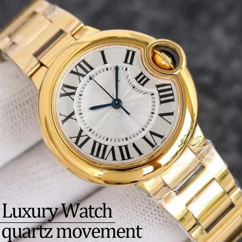 Designer horloges horloges van hoogwaardige vrouwelijke polshorloges 33 36 42mm drie maten roestvrijstalen steelworkstrap ballon blauw kwarts beweging luxe horloge