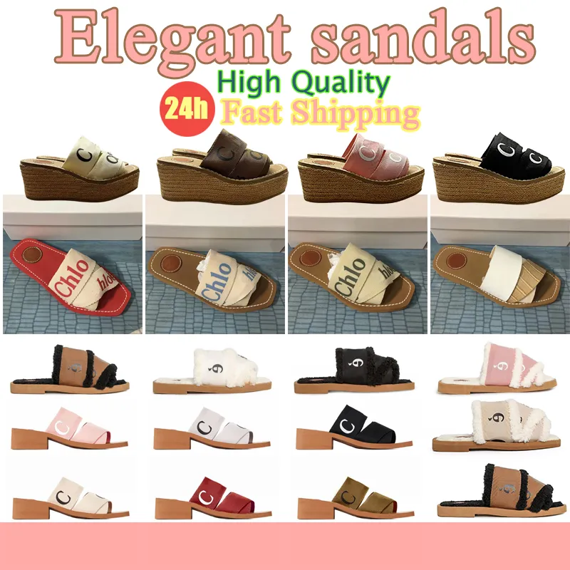 Sandales de luxe célèbres Designer Femmes Slippers Woody Woody High Quality coin Sliders confortable