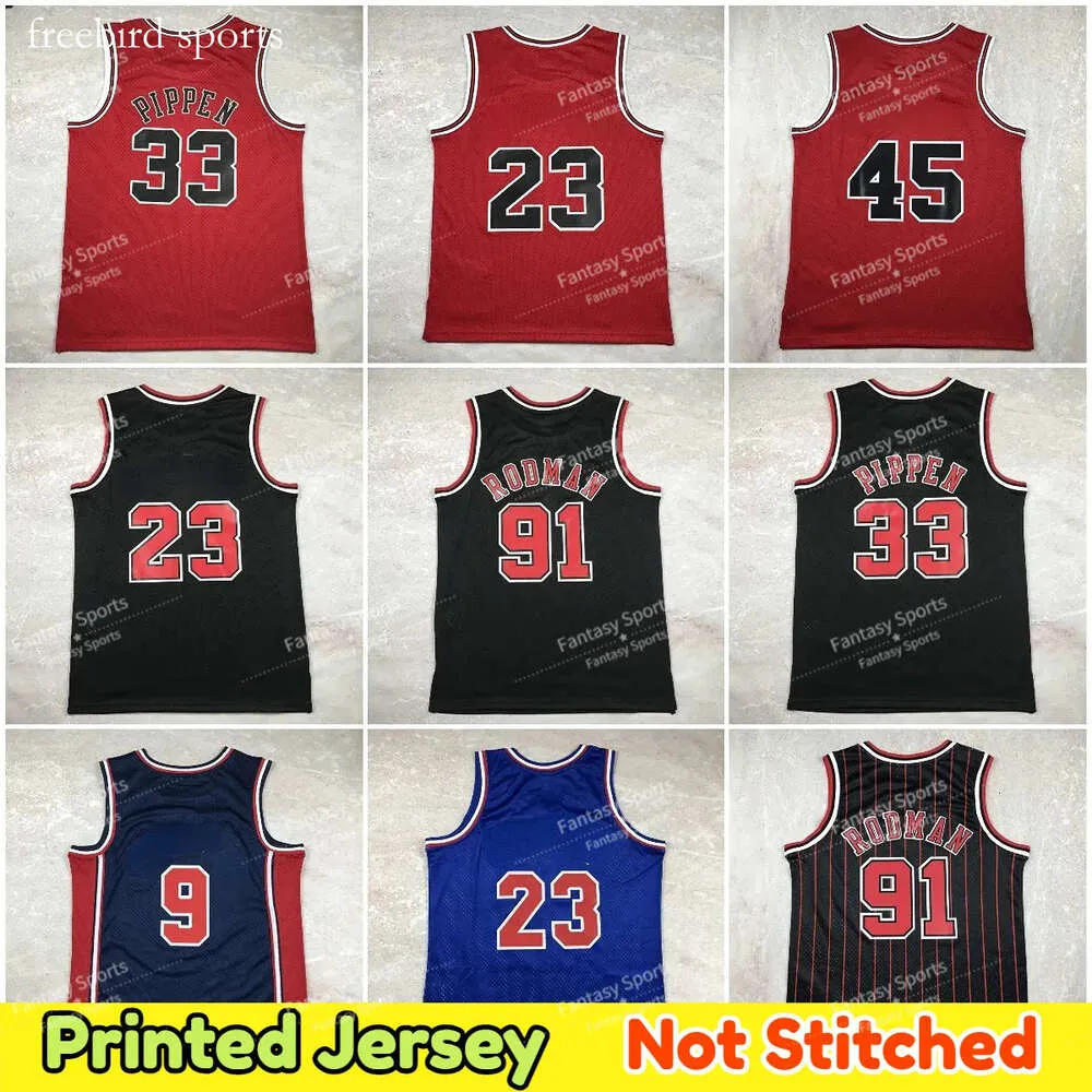 USA 1992 Команда 9 Ретро баскетбол Джерси Деннис Родман 33 Pippen Red White 1997-98 1984-85 Mens Printed Version