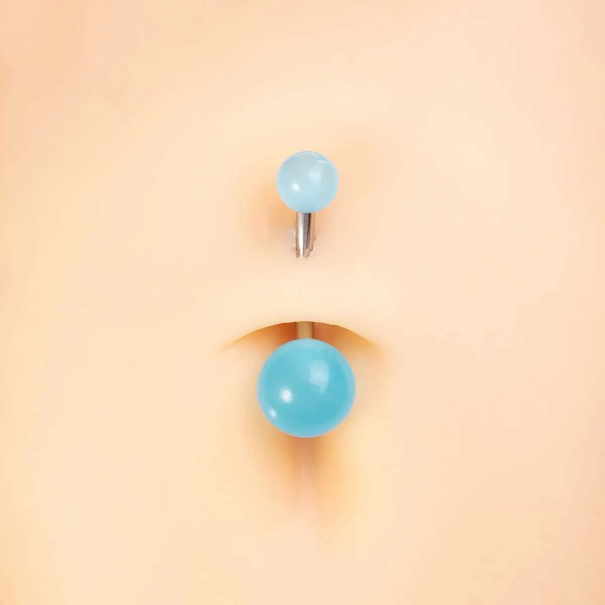 0TSG Navel Rings 6PCS Glow in The Dark Belly Rings Surgical Steel Belly Button Rings for Women Girls Navel Bars Body Piercing Jewelry 14 Gauge d240509