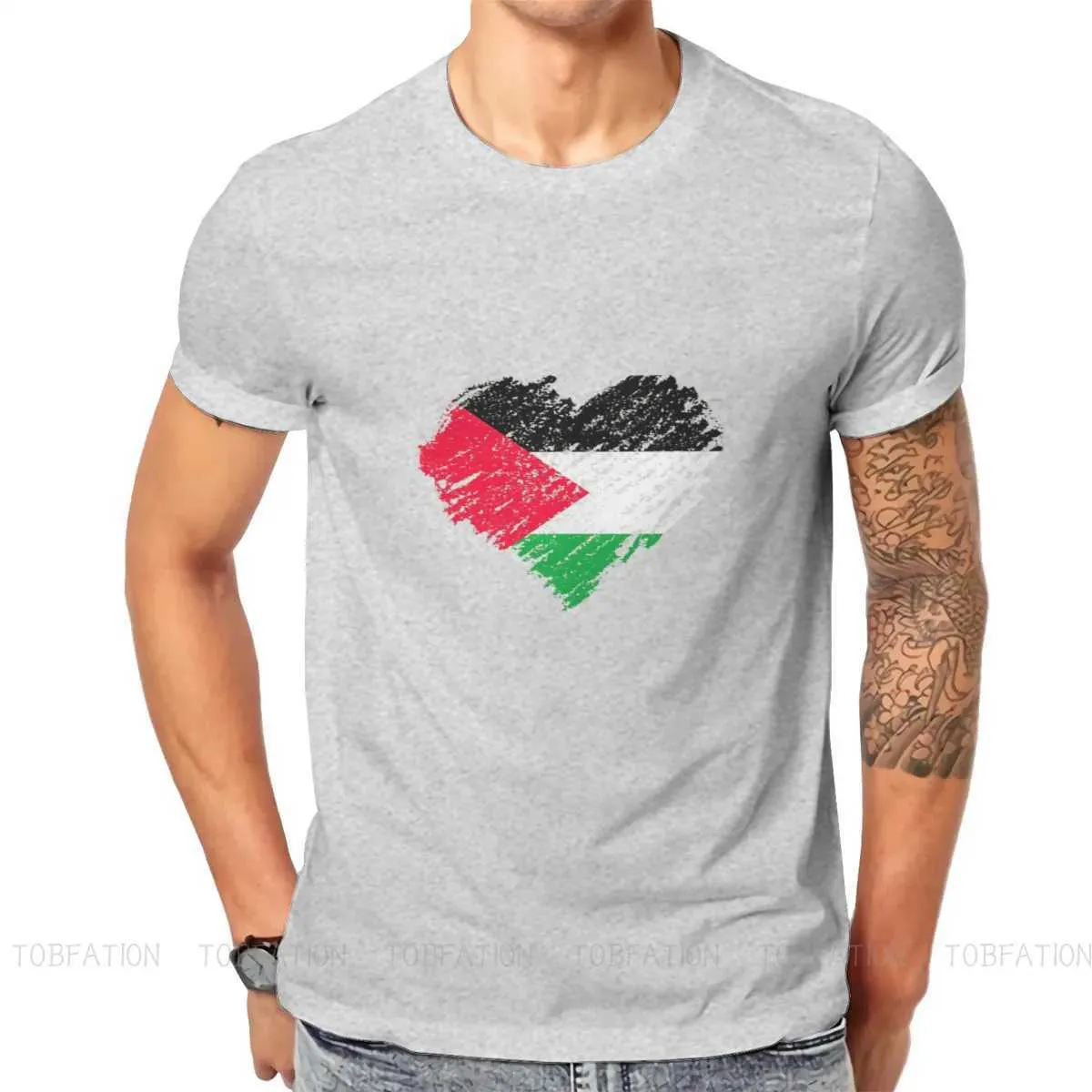 T-shirts masculins T-shirt coloré Palestine Retro Gothic Crewneck Tshirt Sales Harajuku Mens Top T240508