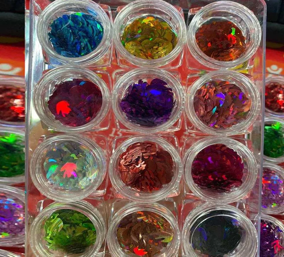 Glitter per unghie 12 colori/set sirena acrilica arte 3d paillettes set per consigli falsi decorazioni bellezza manicure5839064