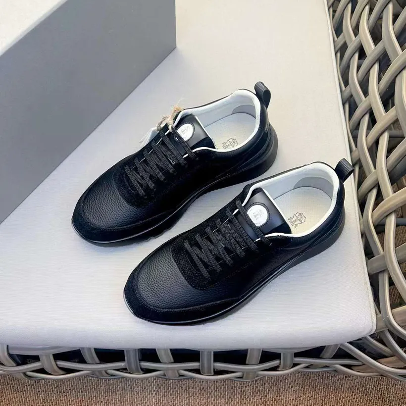 Fashion Men Casual Shoes Lopers With Monili Sneakers Italië Populaire Elastische band Low Tops Black Leather Splicing Designer Recreation Tennis Sports Shoes Box EU 38-44