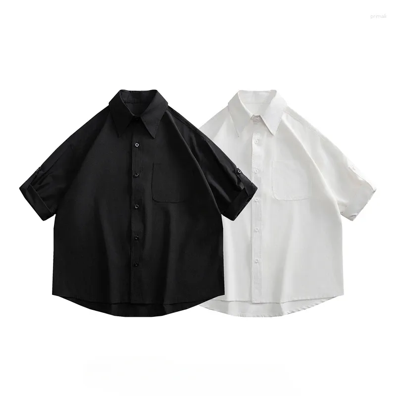 Camisces masculinos 2024 Camisa de manga curta de seda curta de gelo