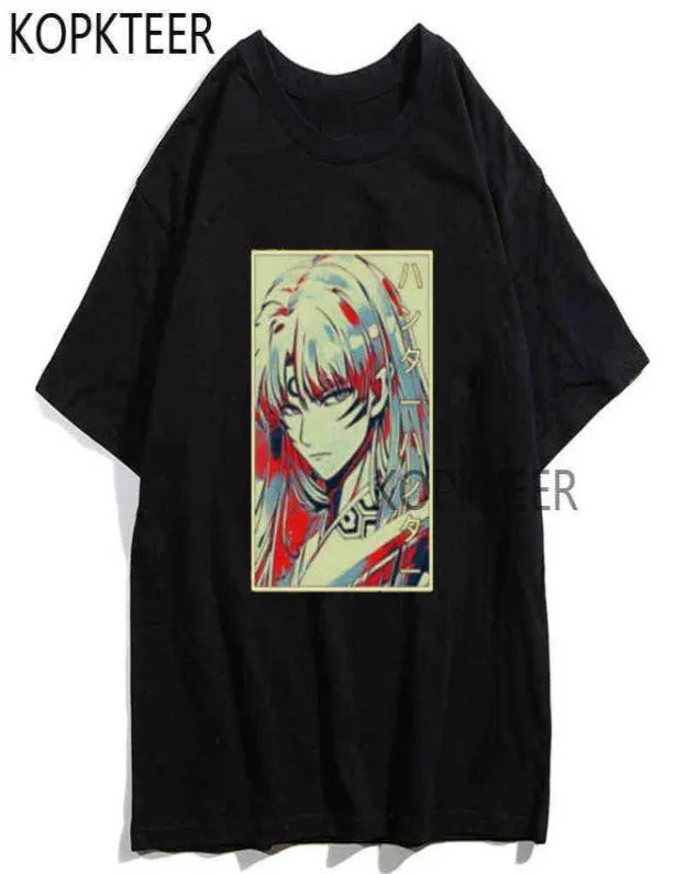 Cool Demon Sesshomaru inuyasha yokai vintage japonais anime noir tshirt harajuku ullzang tshirt drôle t-shirt mâle y22081310594