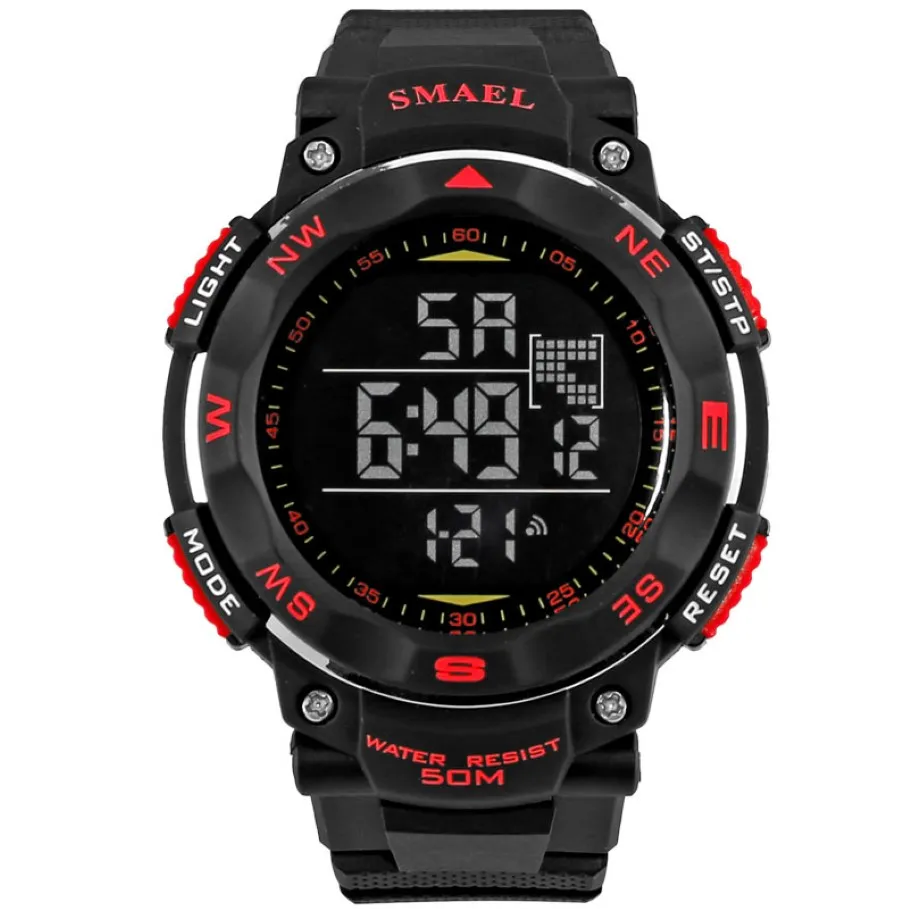 Smael Digital Watches 50m Sport imperméable Watch LED Casual Electronics Wrist Wrists 1235 Dive Swimming Watch LED Clock Digital 276S