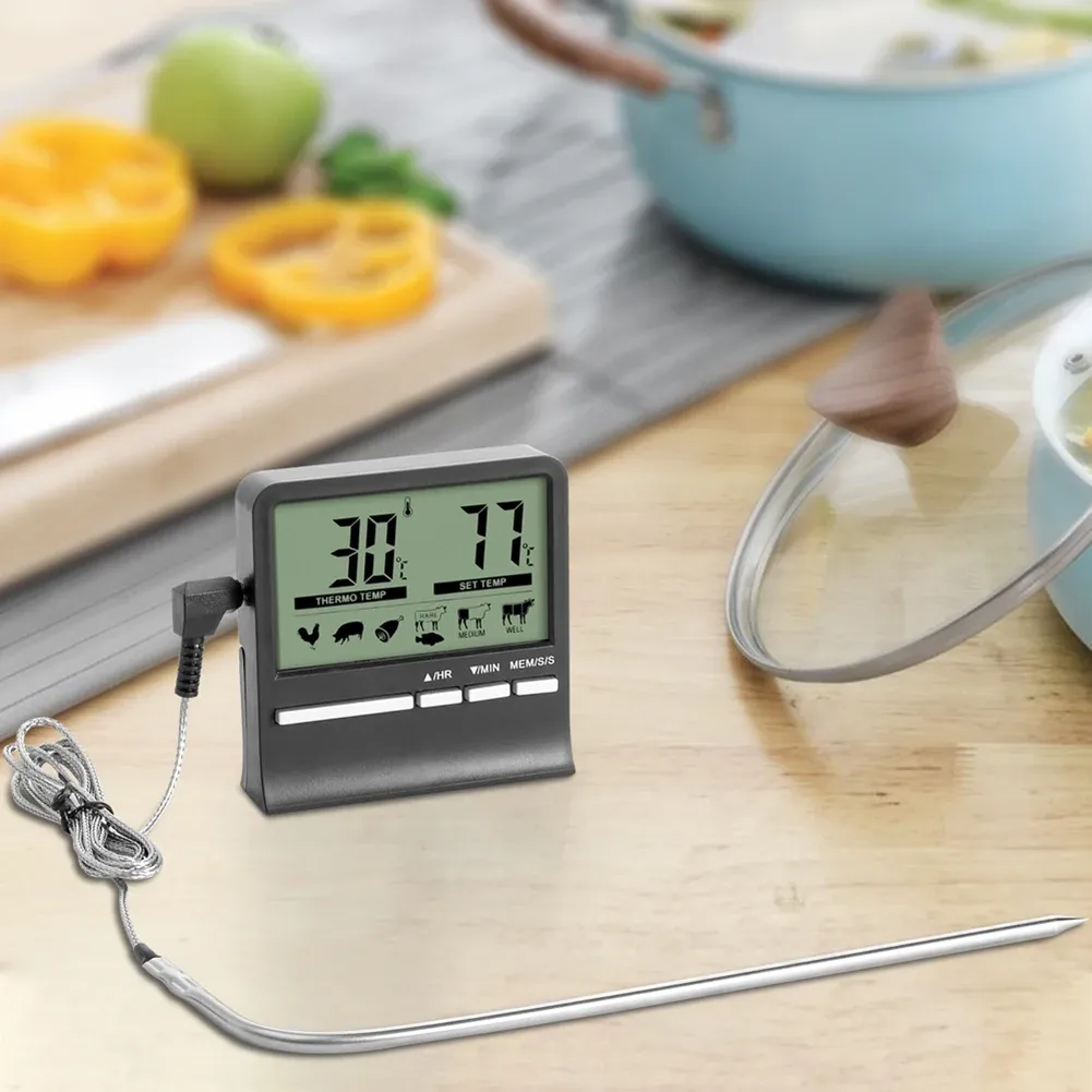 Gauges barbecue viande thermomètre numérique électronique Température à la mesure du four BBQ aliments de cuisson Dispositif d'alarme