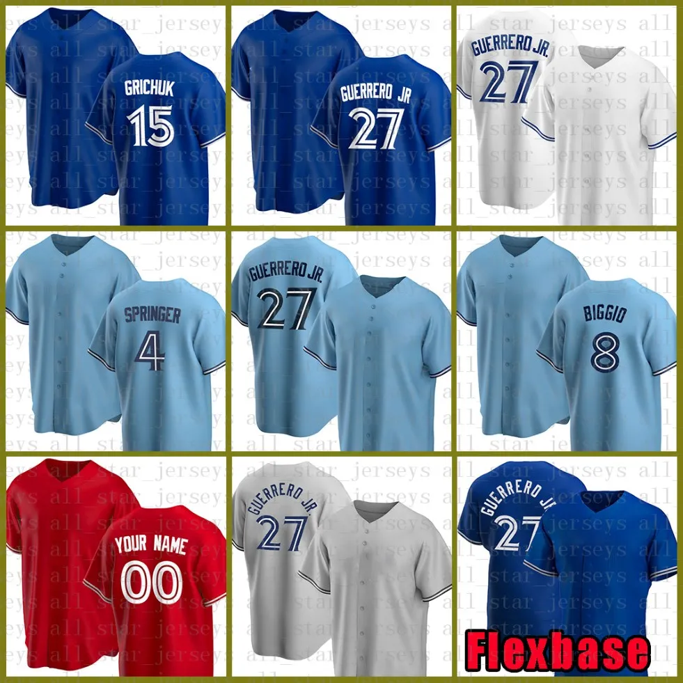 Toronto Baseball Jersey 27 Vladimir Guerrero Jr Bo Bichette George Springer Yusei Kikuchi Cavan Biggio Randal Grichuk Nate Pearson Hyu 291n