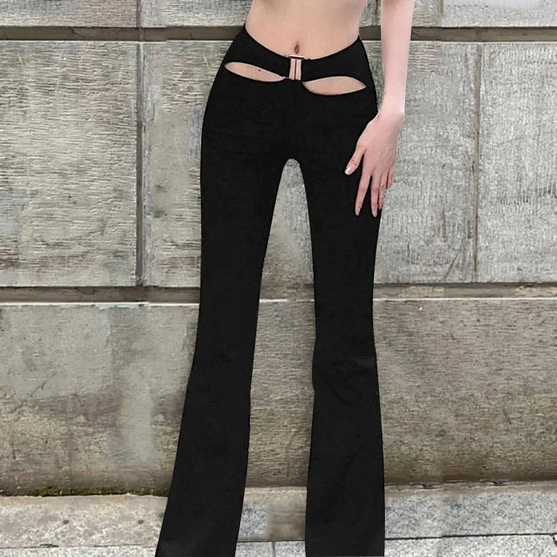 Pantalon féminin hanche soulevant long pantalon de mode taille haute