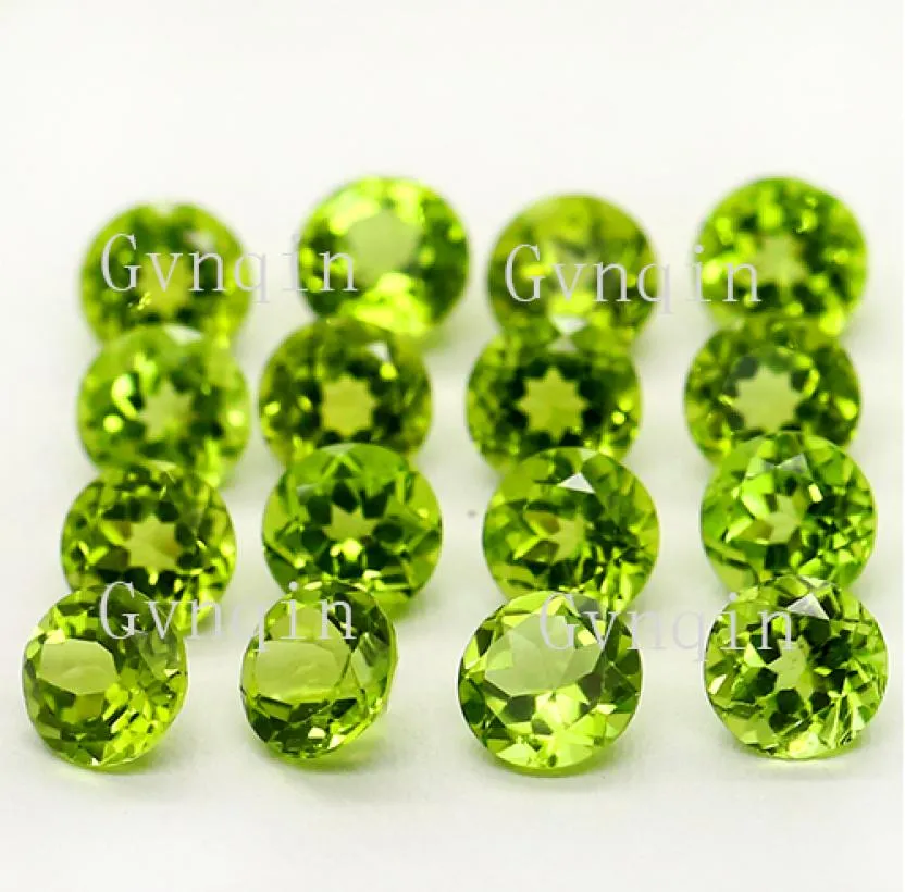 50pcslot peridot naturel perles à facettes rondes Stones libres03155646