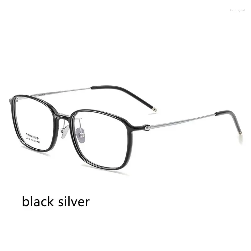 النظارات الشمسية إطارات 54 ملم Ultra Light Square Eyeglasses إطار للرجال والنساء أرجل التيتانيوم مرنة مع TR90 RIM Eyewear Prickles 9112