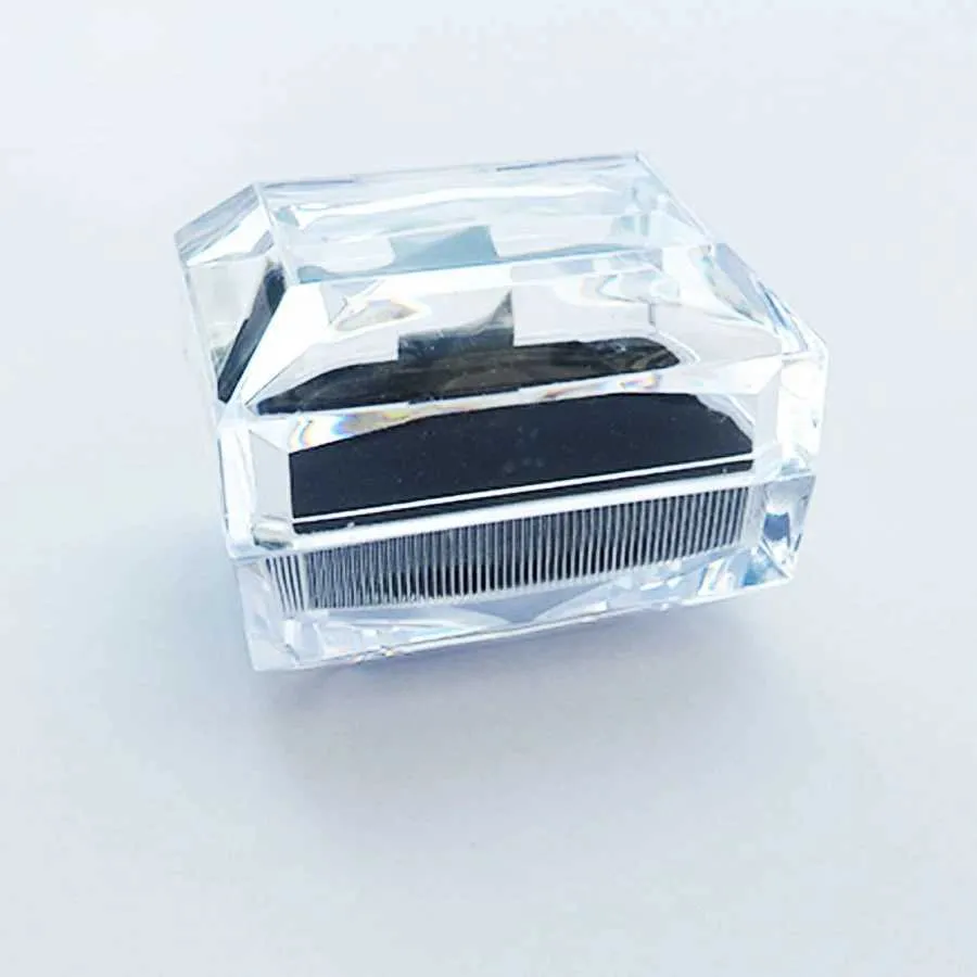 Boîtes de bijoux Boîte à anneau transparent en acrylique pour boucles d'oreilles Anneau Affichage de l'organisateur Boîte cadeau