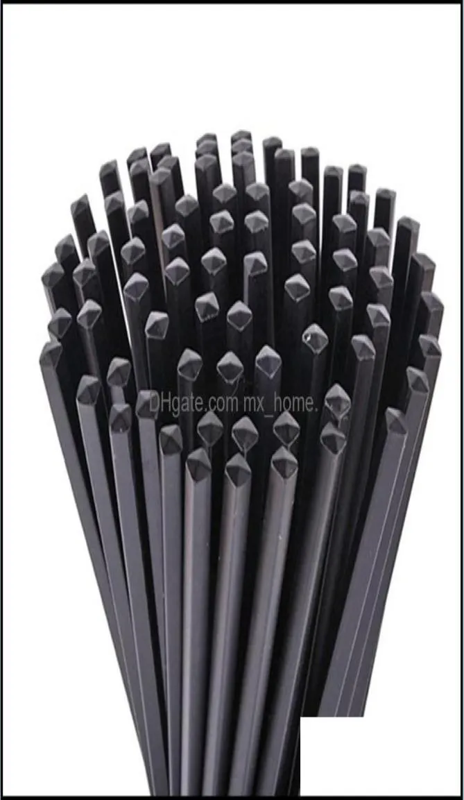 Chinese Chopsticks Black Melamine Chopstick Restaurant Dinner 235Cm Scrub Drop Delivery 2021 Flatware Kitchen Dining Bar Home Gar4970714