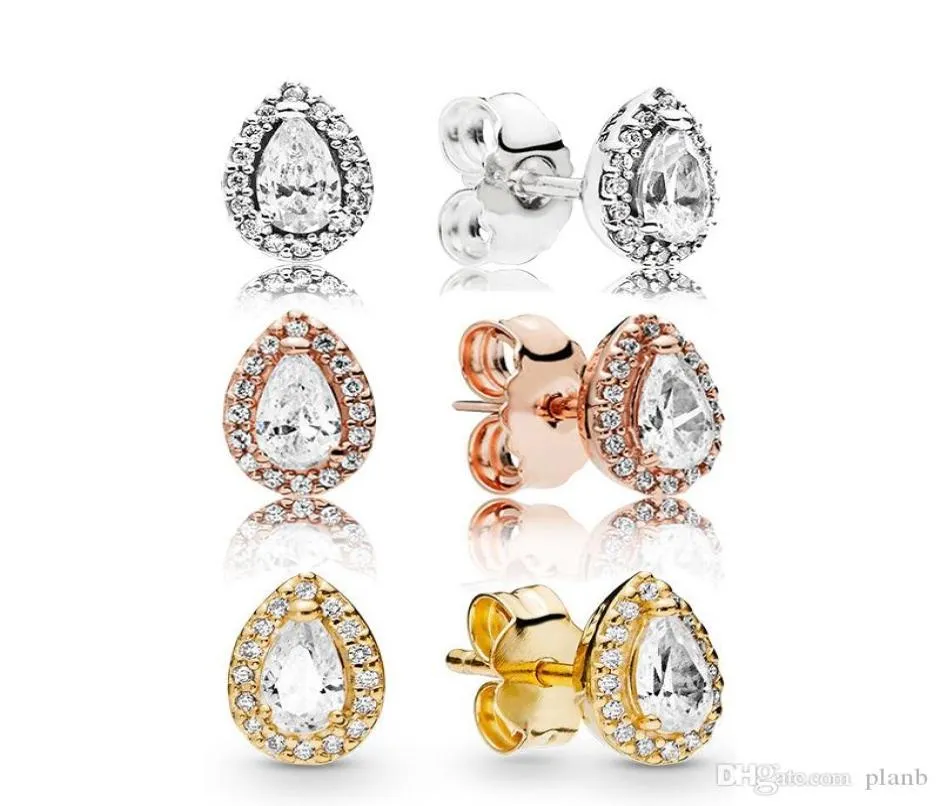 Boîtes d'oreille de boucles d'oreille brillantes pour 925 Silver Silver Gold / Gold Gold plaqué Boucles d'oreilles Femmes Cadeaux de Noël 8250253