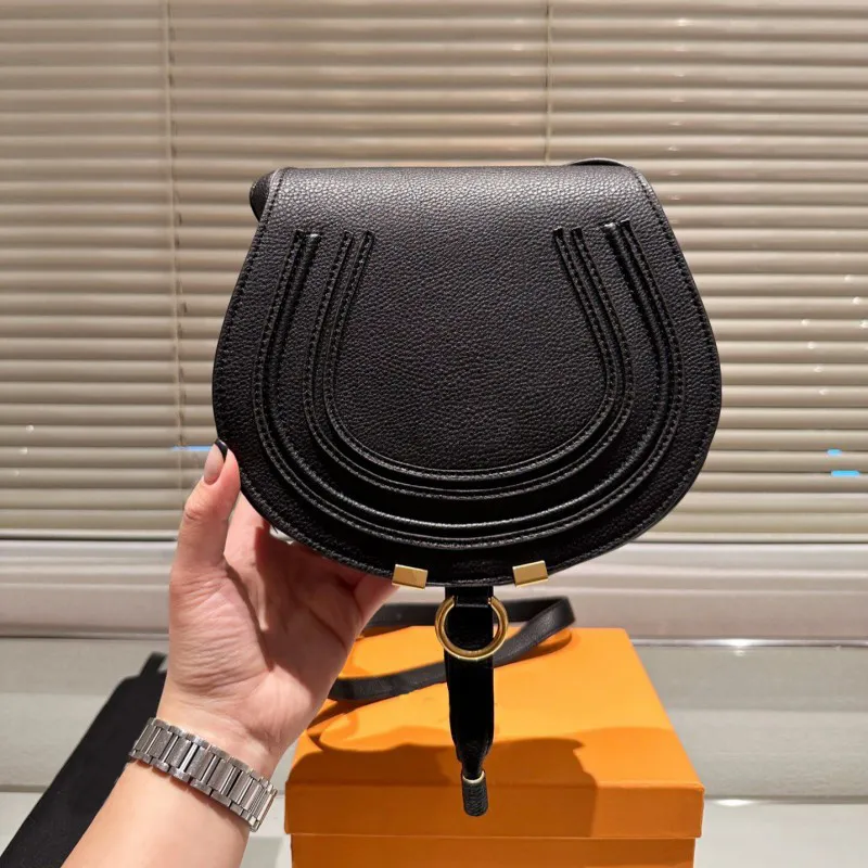 Сумки для седла на плече Marcie Designer Bags для женщин Магнитная пряжка Металлик Bolso Mujer Messenger Сумочки подлинные кожаные сумки модные популярные XB162 C4