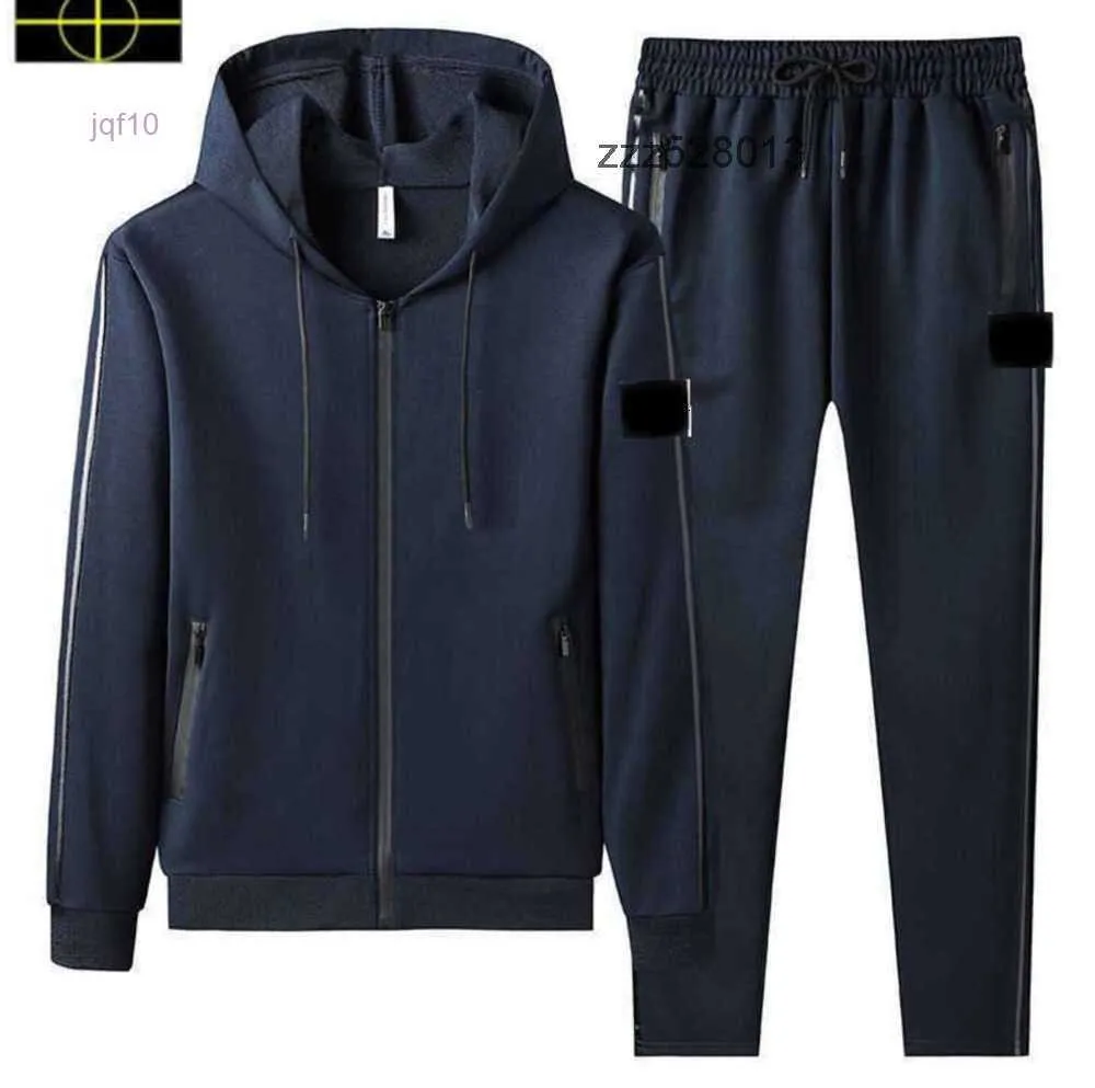 Designer et Spring Autumn Mens Tracksuits en pierre Jacket Island Classic Island Jacket Solid Casual Sports Costume Is Land Two Piece Hooded Zipper V0KA