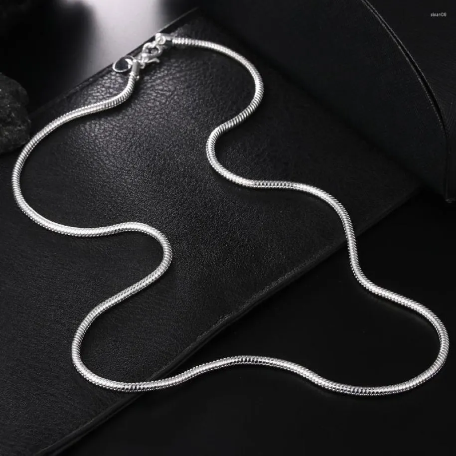 Kettingen 925 Zilveren kleur 16 18 20 22 24 inch 3 mm Snake Bone Chain Necklace for Women Men Men Wedding Fashion Sieraden Charme Geschenken 3045