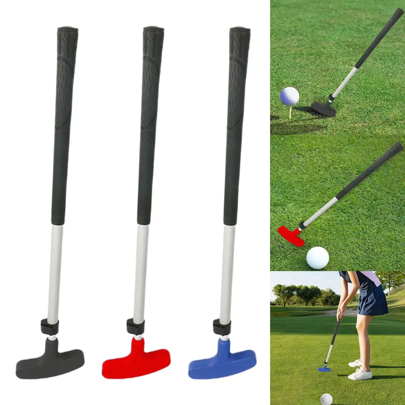 Golf Putter Golf Putting Club Portable Lightweight Aluminum Alloy Nonslip Grip Golf Putting Practice Tool Two Way Golf Putter