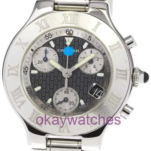 Crattre Designer Montres de haute qualité Chronoscaph W10172T2 Date Black Dial Quartz Watch Mens Watch _800782 avec boîte d'origine
