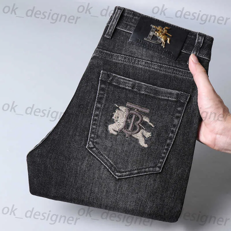 Herren Jeans Designer Herbst- und Winter neue Jeans für Männer leichter Luxus dicke elastische Füße Slim Fit Herrenkleidung
