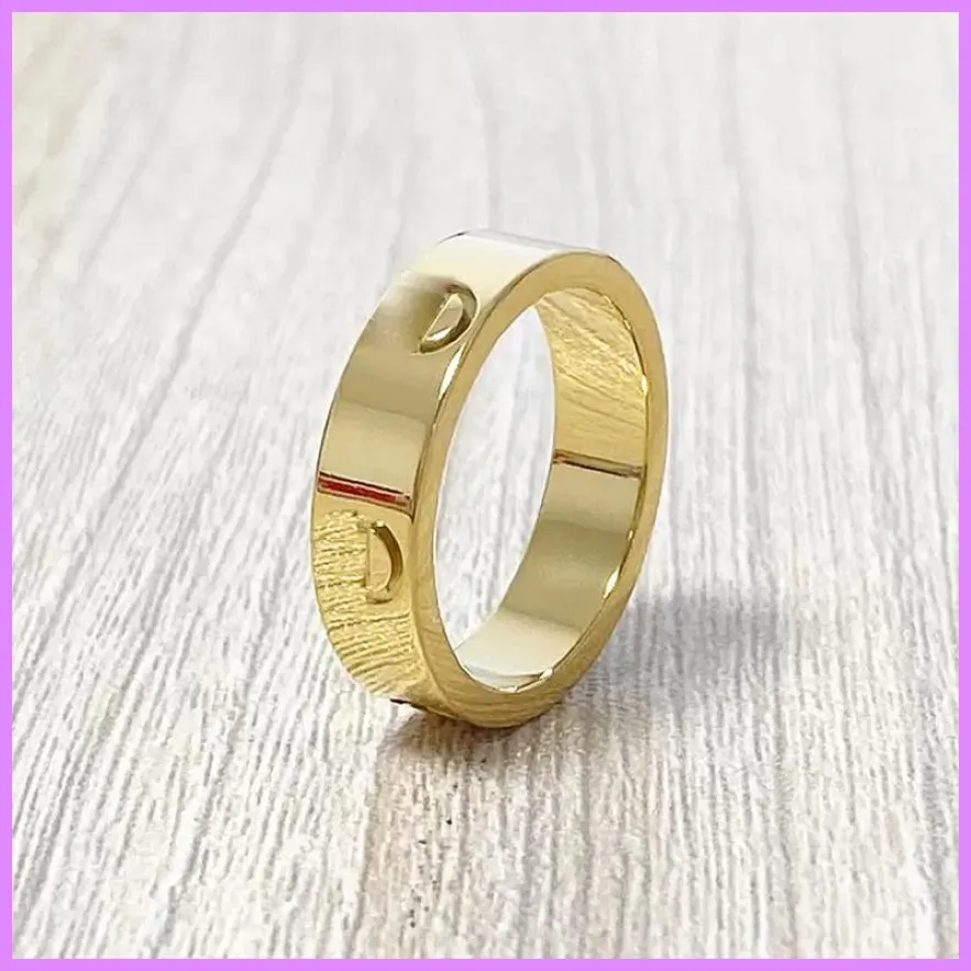 Stalen liefdesring goud zilveren rosé goud trouwringen voor vrouwen designer sieraden damesontwerpers ring met diamantheren d2112102f 2998