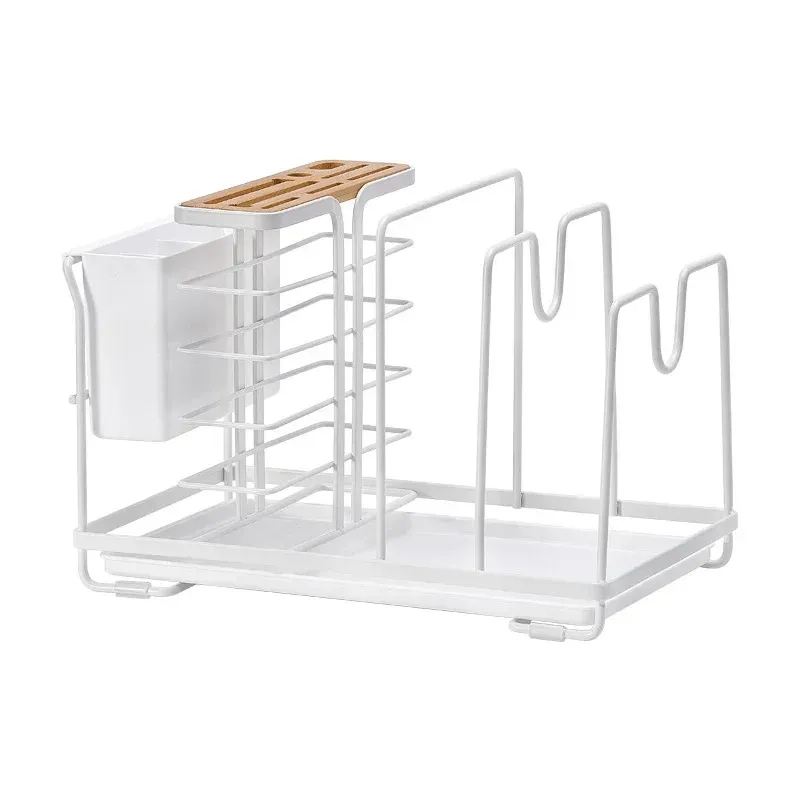 Cocina Ratadio de desagüe de fregadero de acero inoxidable Placas de cocina Caderías Rack de desagüe seco Rack de almacenamiento de 2 capas Organizador de despensa