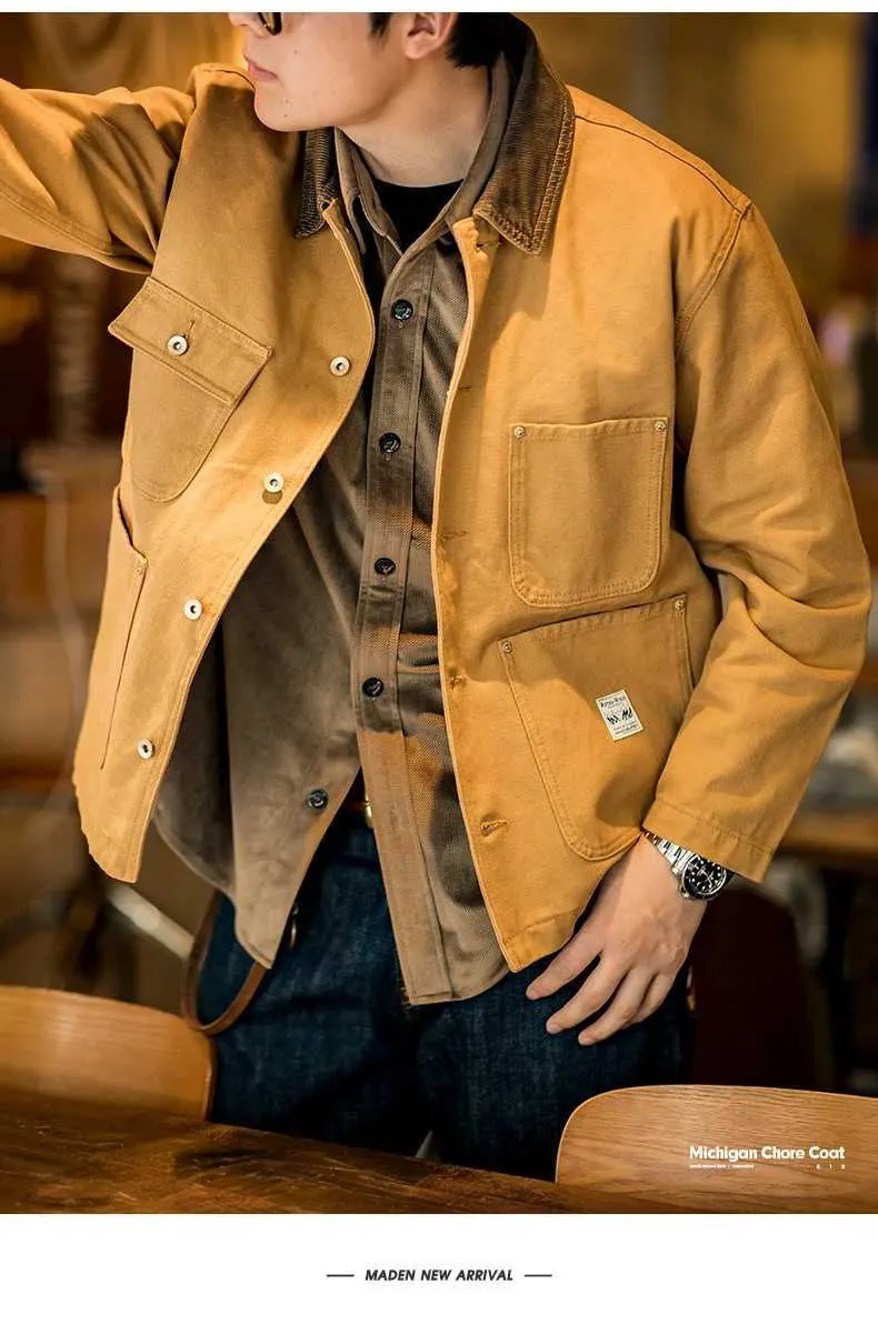 Mens Fur Lined Winter Jackets, Vintage Style Canvas Chore