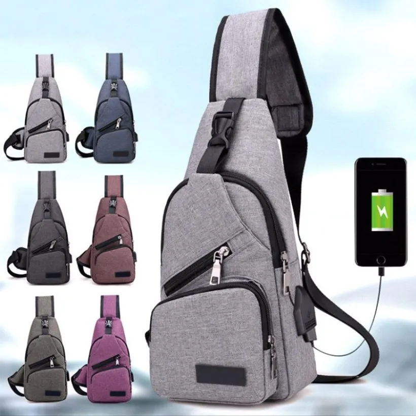 Moda Men Bolsa de ombro USB Charge Anti -roubo Segurança Travel Man Crossbody Messenger Bag Casual Ser88 178a