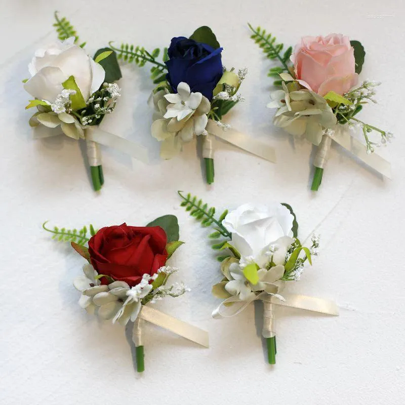 Spille di spicco di rosa artificiale Corsage Fiori del matrimonio Accessori per matrimoni per alti per alti Pun OSPITO