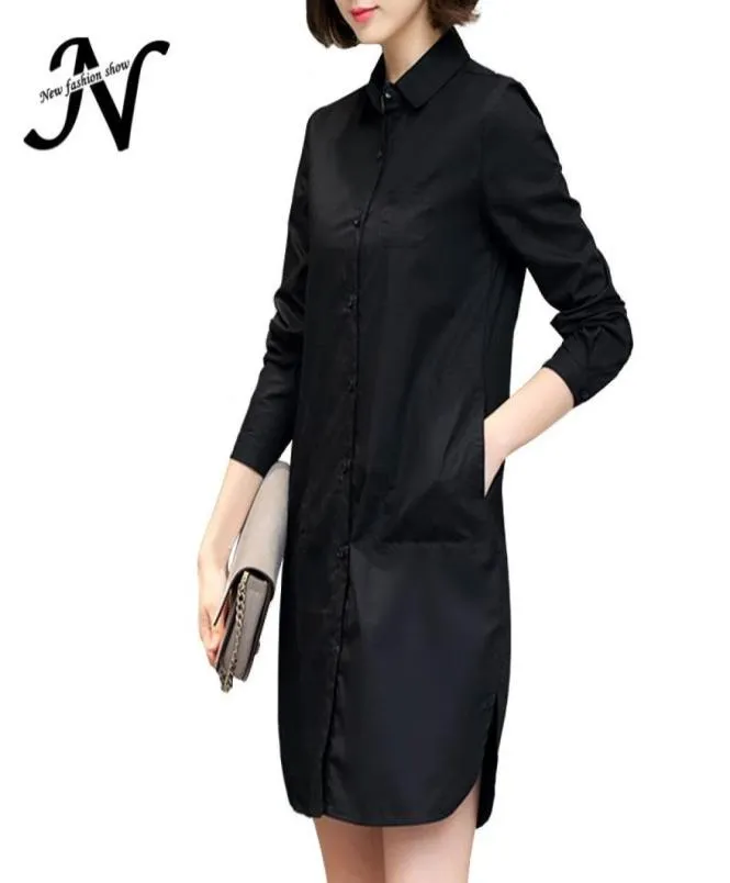 Herbsthemd Kleid Frauen koreanische Damen Kurz direkt Kleid Langarm 2020 Loose Casual Plus Size Women Clothing3428689