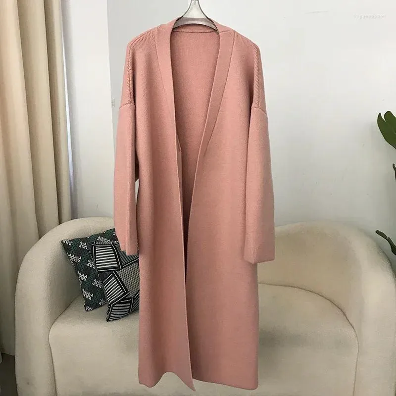 Maglie da donna CXFS 2024 Giacca inverno primaverile Fashion Women Coat Magittiere Spesso Cintura da streetwear a v-collo sciolta