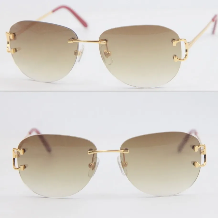 Wholesale Selling UV400 Protection 4193828 Rimless Sunglasses fashion men Woman sport glasses outdoors driving 18K gold Metal frame Eye 263q