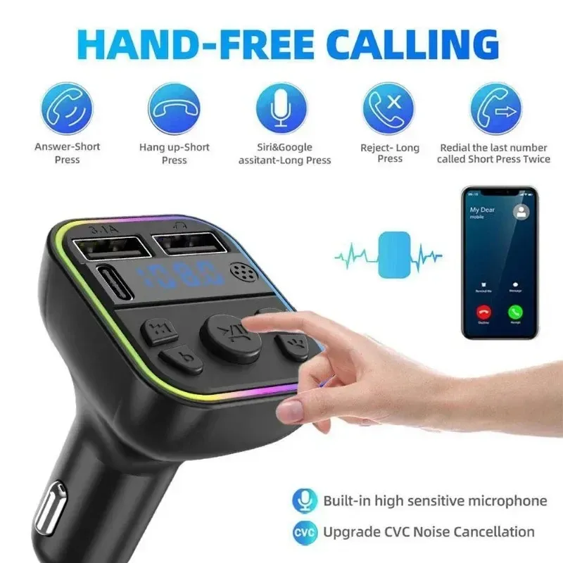 Trasmettitore FM Bluetooth KZQ - Kit vivavoce per auto e camion, lettore musicale Bluetooth V5.0