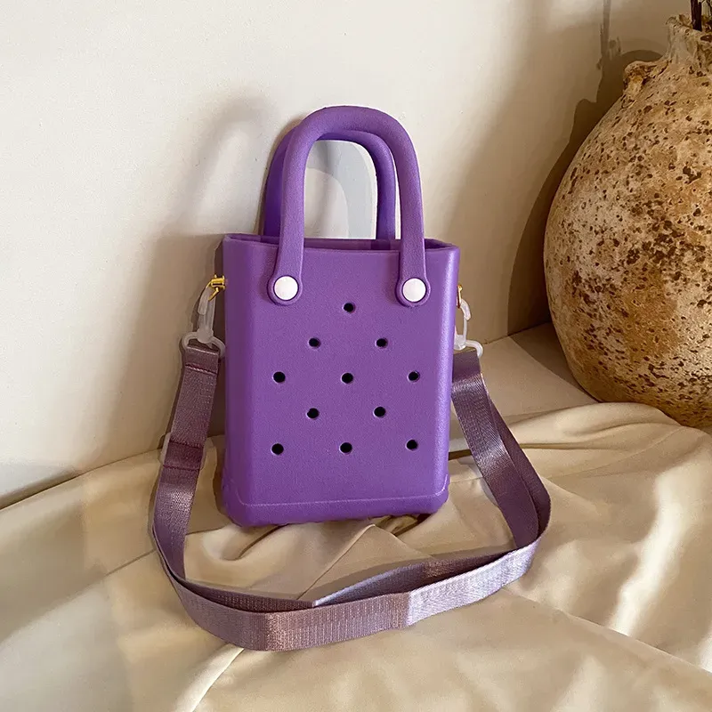 Silicone Mini Eva Beach Bog Bags Women Travel Storage Handbag Rubber Waterproof Tote Fashion Shopping Crossbody Bath Bag