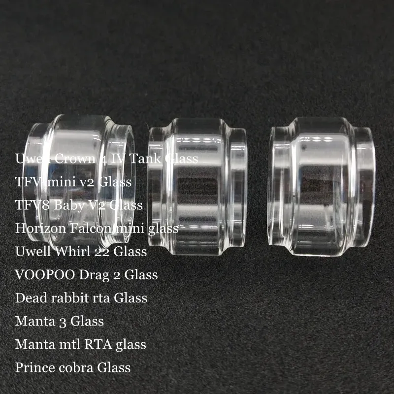 Fat Replacement Bulb Glass Tube for Crown 4 Whirl 22 TFV-mini v2 TFV8 Baby V2 Falcon mini Drag 2 Manta 3 MTL RTA Prince Cobra