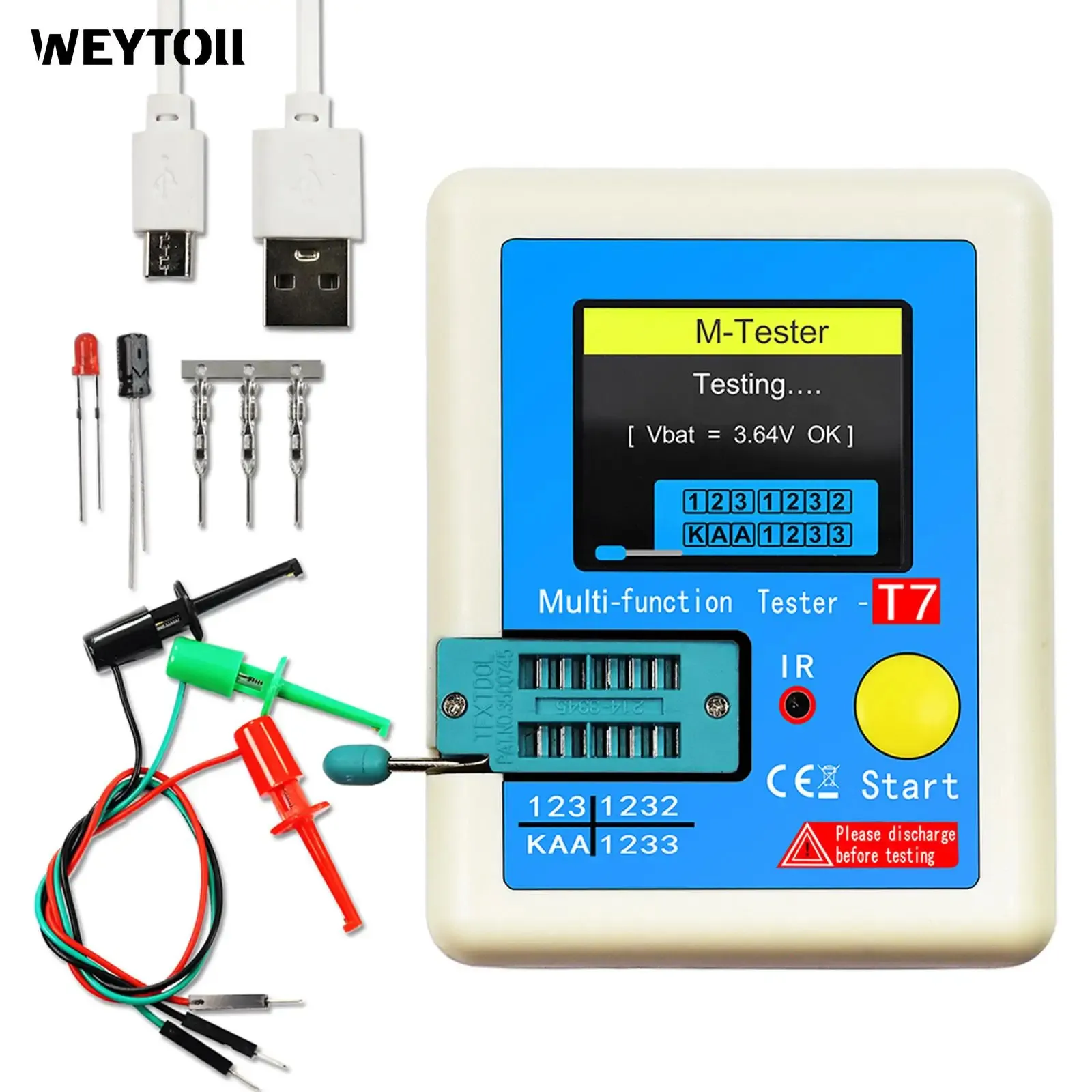 LCR-T7 Transistor Tester TFT-diode Triode Capaciteitsmeter LCR ESR METER NPN PNP MOSFET IR MULTIFIFICT TESTER MULTIMETER 240508