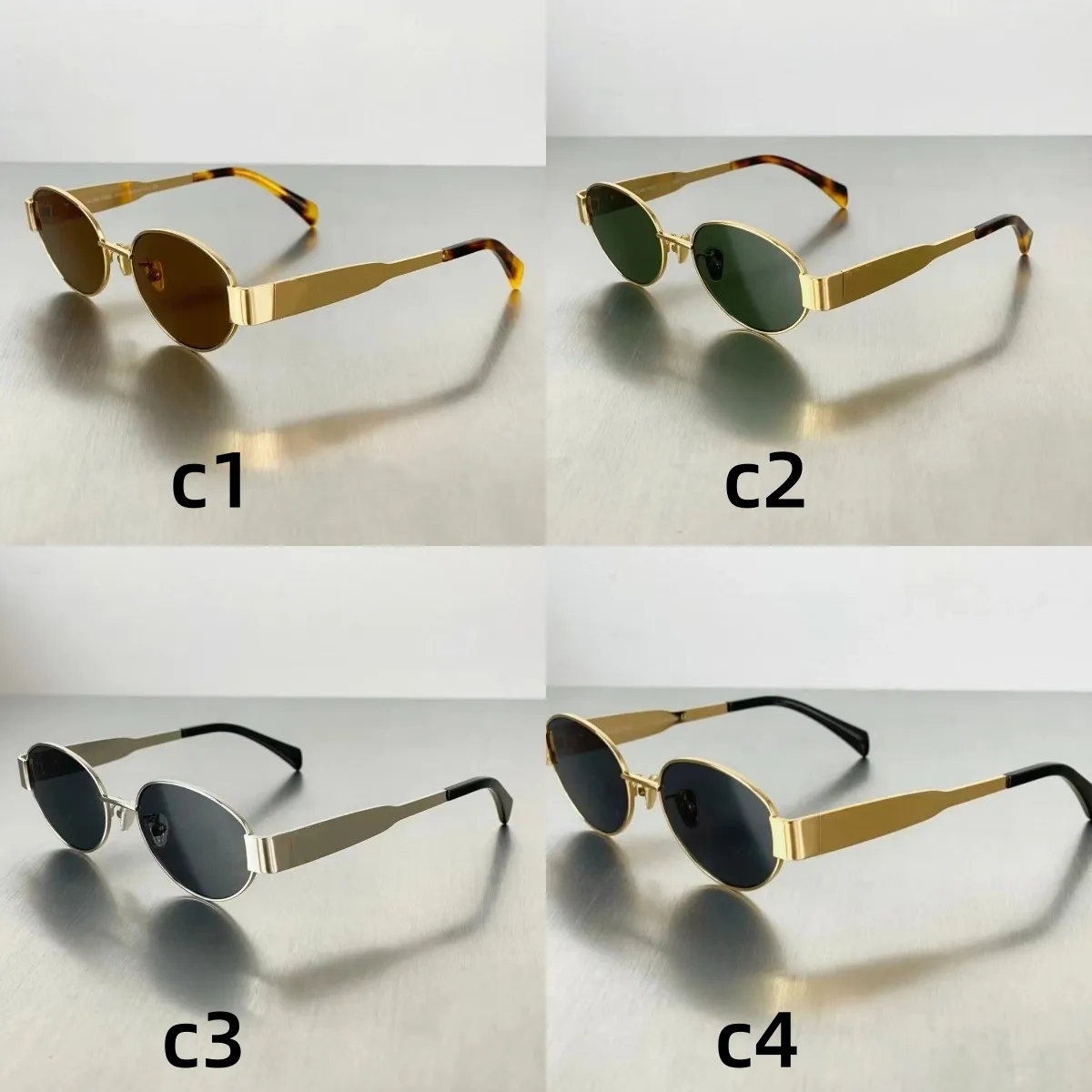 Designer Cat-Eye Sunglasses for Women with Retro Oval Frames  display picture 1