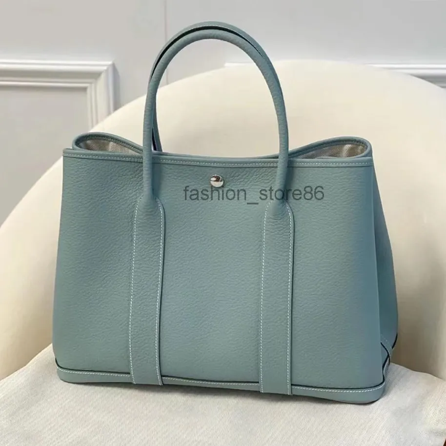 30 cm Garden Party Celeste Green Designer Classic Brand H Sac de luxe de haute qualité Fashion en cuir authentique 260G