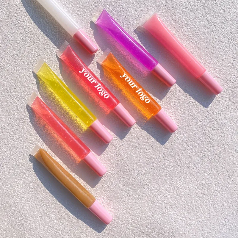 15 ml Étiquette privée huile de lèvres en vrac personnalisé 8 couleurs Symphonie Fruit Lip gloss