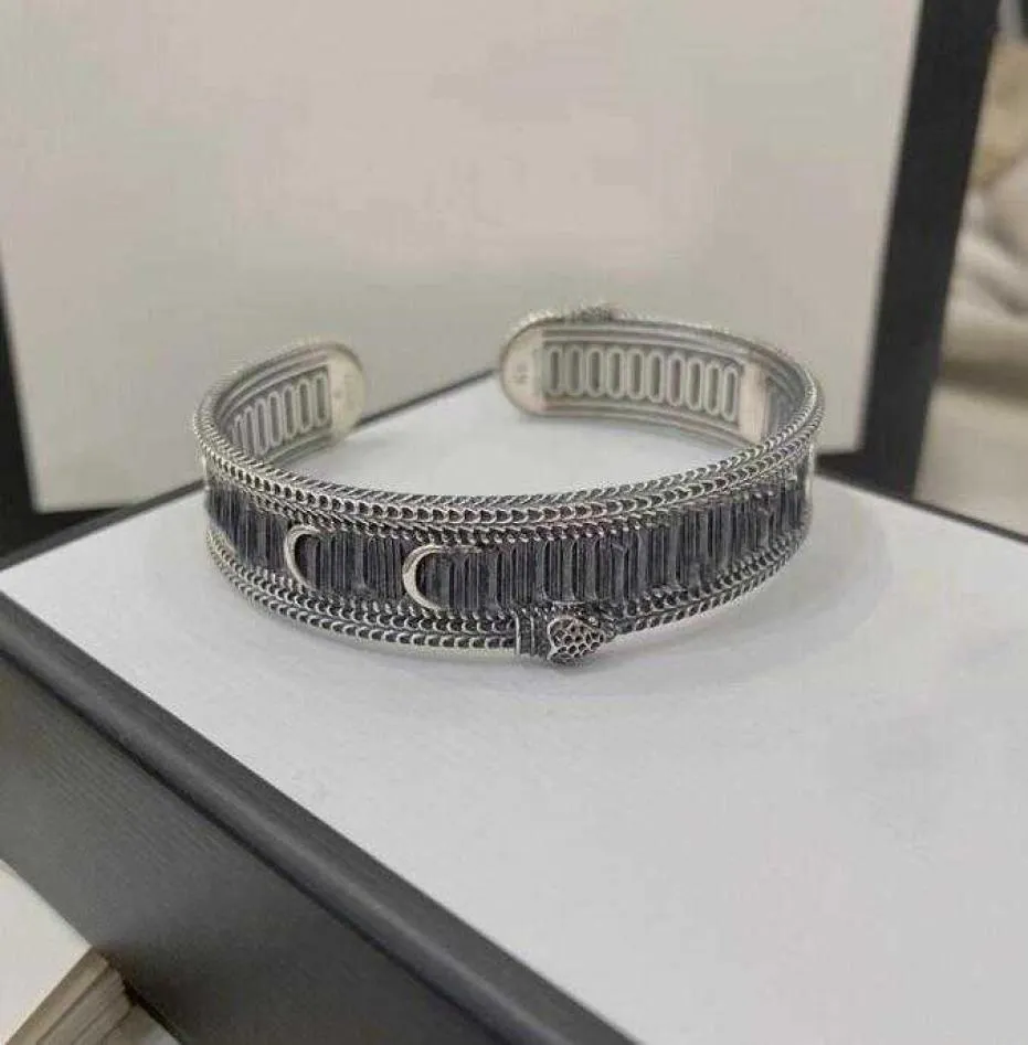 Frauen Männer Silve Armband Manschette Armreifen Designer Edelstahl Vintage Marke Doppel Buchstaben Muster Bangles Schmuck Frauen High Quali8190869