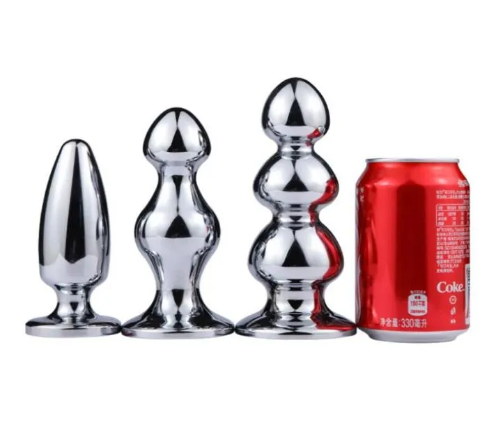 3 tamanhos grandes jóias de cristal de metal anal grande massageador de massagador de prostager brinquedos sexuais de vibrador para homens woman6834030