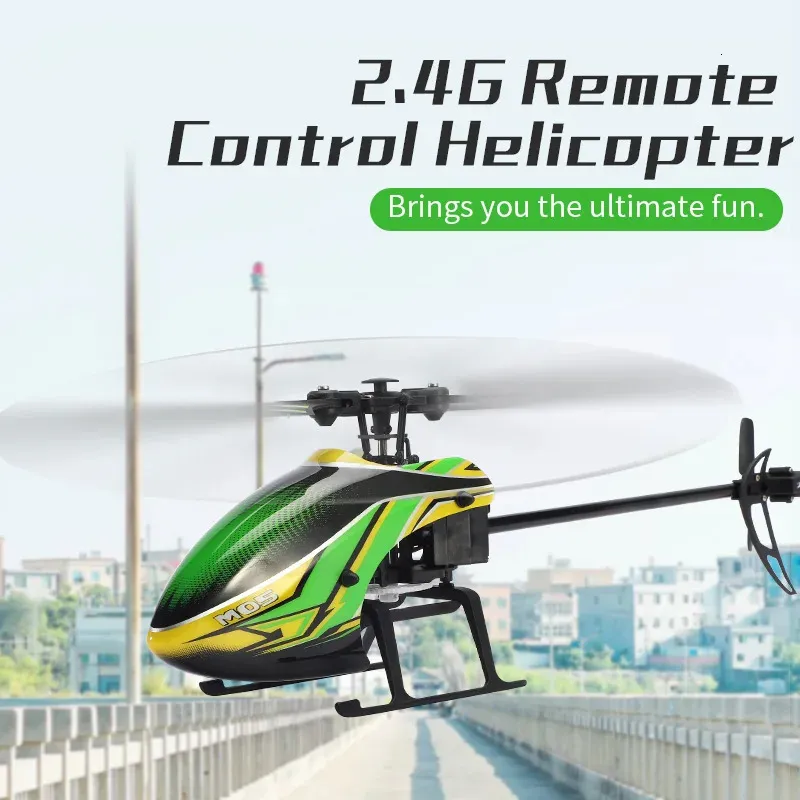 M05 RC Helicóptero 4CH 24G PLANO DE CONTROLO REMOTO DO EXO 6 Eixo Altitude de aeronave eletrônica Hold Gyro Anticolision Quadcopter Drone 240508