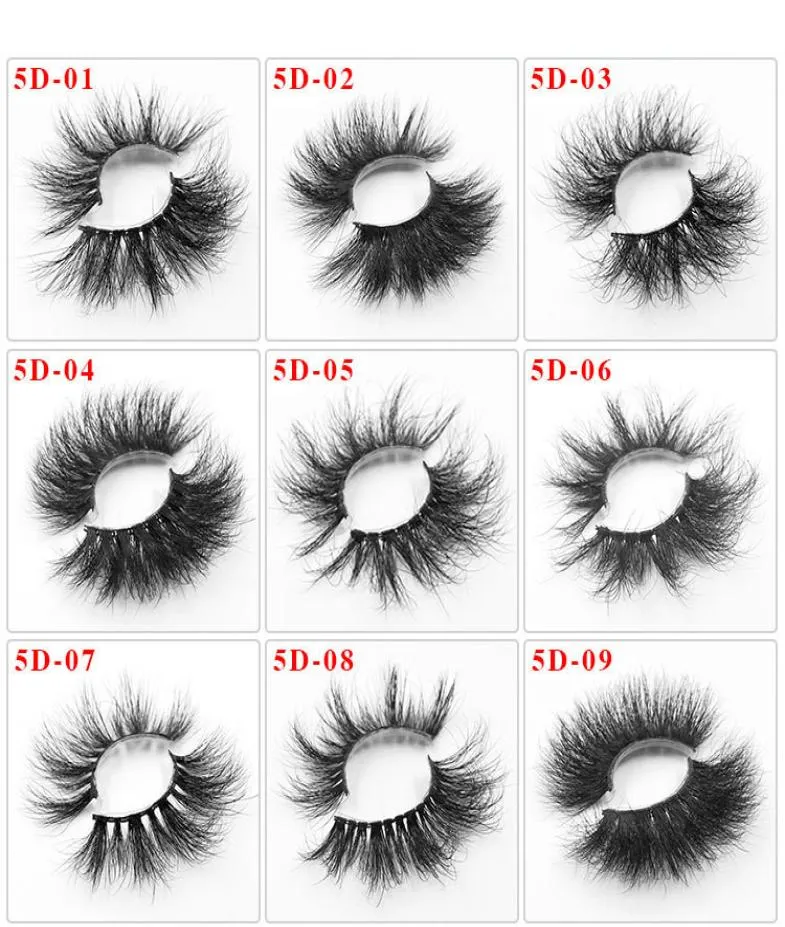 5D Mink Mink False Eyelashes Box Packing 25mm مصنوعة يدويًا رقيقًا طويل الرموش أدوات مكياج العين 3478840