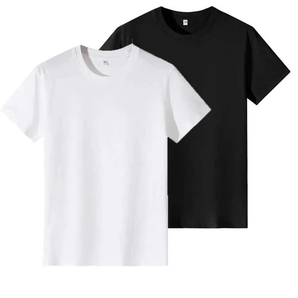 Camisetas masculinas roupas femininas algodão top 2024 verão branco preto de manga curta de sete peças camiseta sólida cor coreana básica camisa zíper h240508