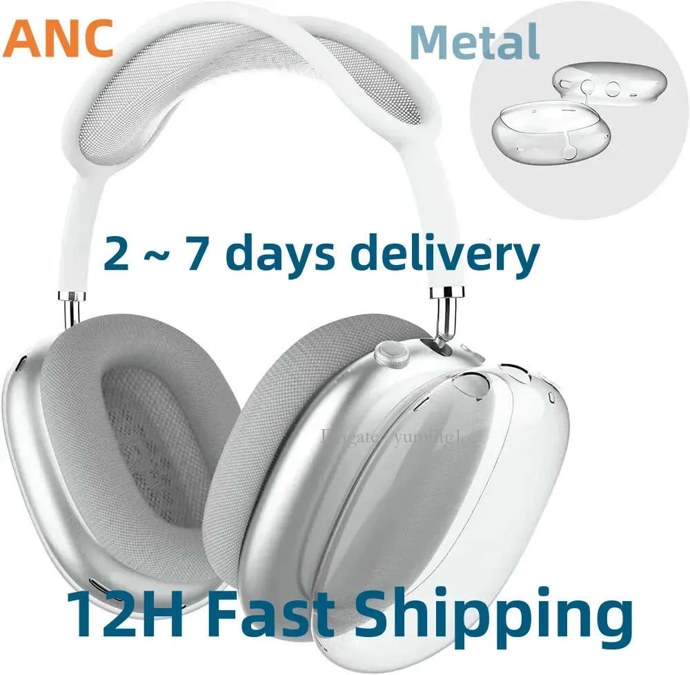 ANC Metal Case pour AirPods Max Pro Headphone Accessories Transparent TPU Case Anti-Collision Shell AirPods Max Headphones Headset Profost Protective Case