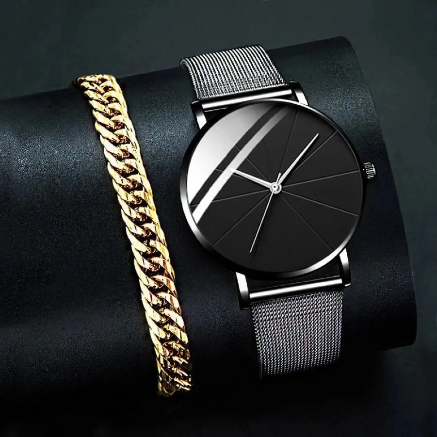 Zegarek na rękę mody obserwuje zegarek ze stali nierdzewnej Zegarek z siatki zegarek luksusowy kwarc na rękę złotą bransoletkę