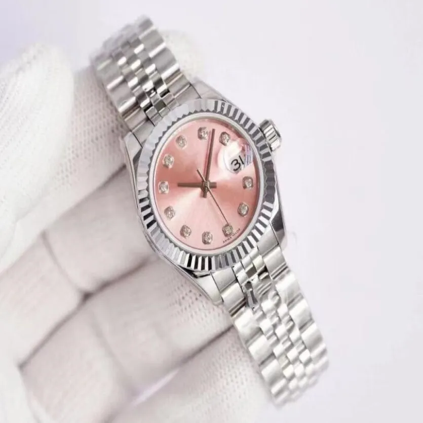 2023 de haute qualité 28 mm mode rosd gold dames robe watch sapphire mécanical automatiques de montres pour femmes