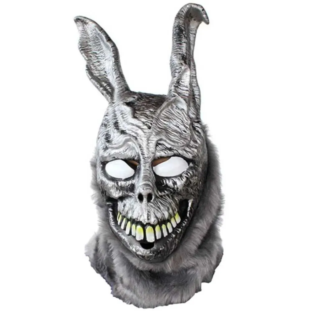 Máscaras de festa donnie Darko Frank Evil Rabbit Mask Halloween Role Props LATEX FOLE FACE Q240508