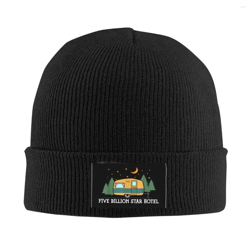 Berader Lustige Sommerabenteuer Wanderleben Schädel Mütze Kappen cooler Winter Warm gestrickter Hut Erwachsene Unisex Happy Campers Motorhaube Hüte