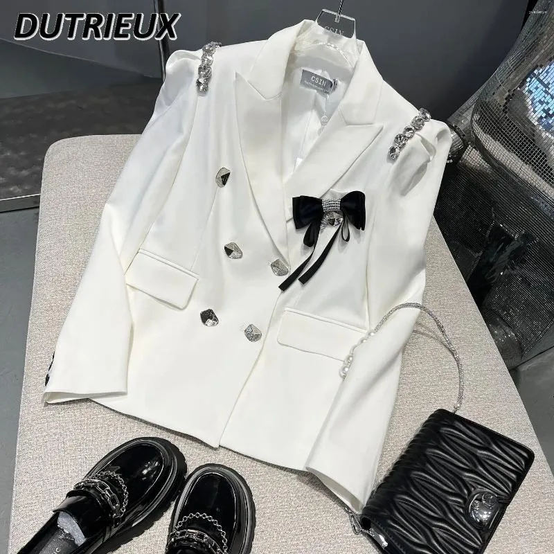 Costumes pour femmes printemps automne léger luxe de style occidental veste de costume de haute qualité mode moteur de blazer blanc de tempérament haut de gamme